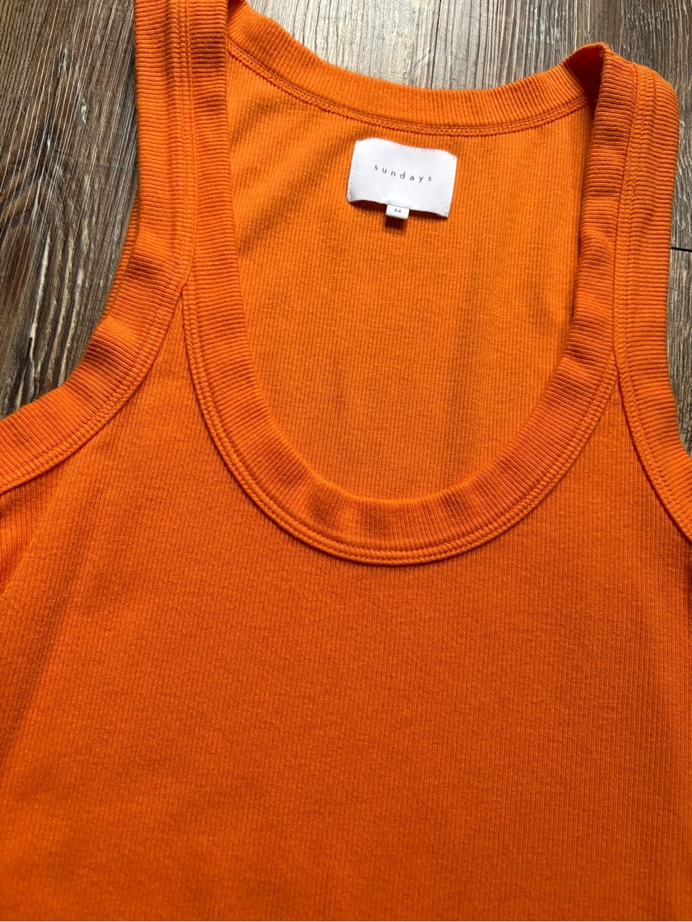 Sundays Orange Ribbed Tank Top - Picture 3 of 4